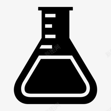 黄金打造erlenmeyer烧瓶已售科学图标图标