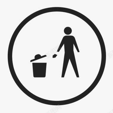 可以回收利用扔垃圾负责任回收利用图标图标