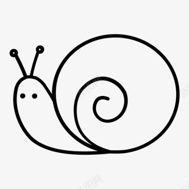 螺纹贝壳蜗牛慢贝壳图标图标