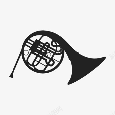 法国喇叭铜管乐器图标图标