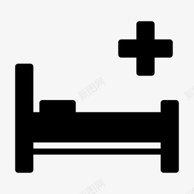 病床救护车床位图标图标