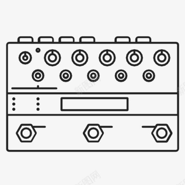 颗粒效果吉他踏板标志设置图标图标