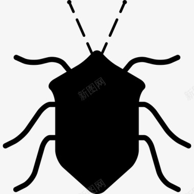 吃虫子虫子黑色昆虫形状从顶视图动物基本图标图标