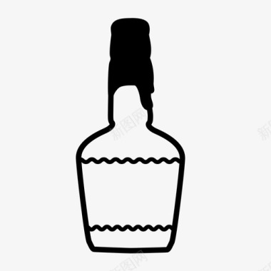 蒸馏酒波旁威士忌酒精蒸馏酒图标图标