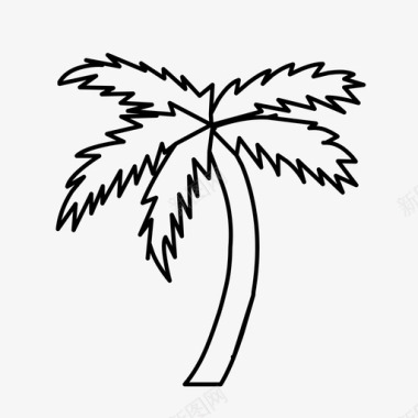 沙子棕榈树海滩椰子图标图标