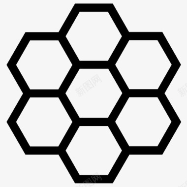 多彩六边形图案蜂窝状结构图案图标图标