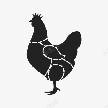 鸡肉切块符号肉图标图标