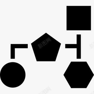 基本黑色几何形状的分块方案界面分块方案图标图标