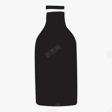 瓶子1950年代风格的厨房图标图标
