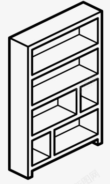 竹架子书架装配家具图标图标