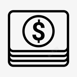 客厅钱捆现金印刷品付款图标高清图片