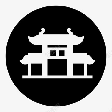唐人唐人街景观寺庙图标图标