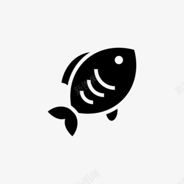 食物和饮料鱼咸鱼河流图标图标