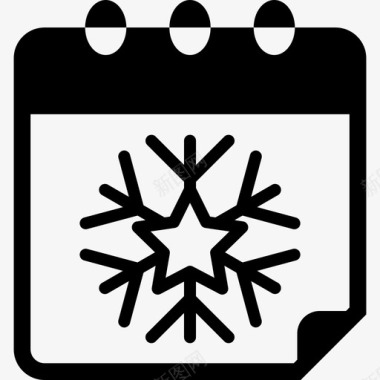 冬季雪日圣诞节界面符号日历图标图标