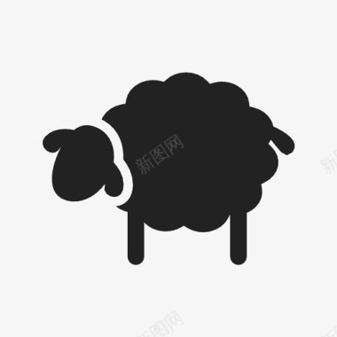 钩针绵羊绵羊动物母羊图标图标