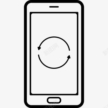 刷新电话屏幕上的圆形箭头对符号电话集图标图标