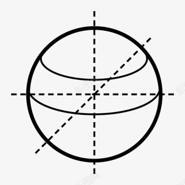 CAD图纸球面段减法符号图标图标