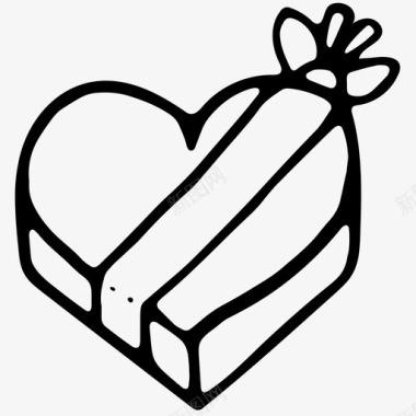 礼物盒巧克力盒派毛绒图标图标