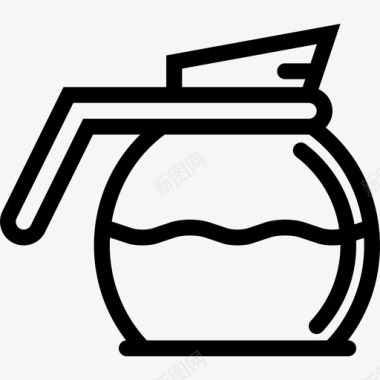 咖啡壶甜品店水壶图标图标