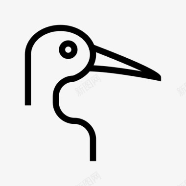 海鸥动物和鸟类线图标图标