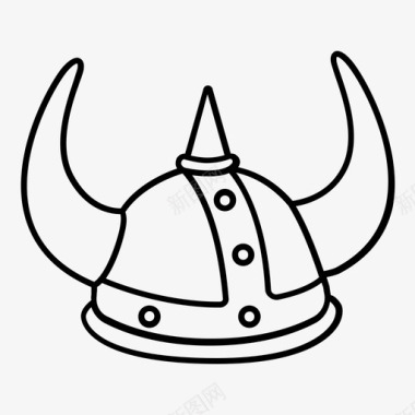 维京人头盔战士头饰角质头盔图标图标