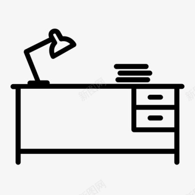 办公桌文件台灯图标图标