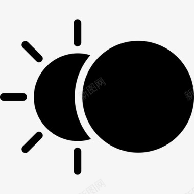 月亮遮住太阳形状空间图标图标