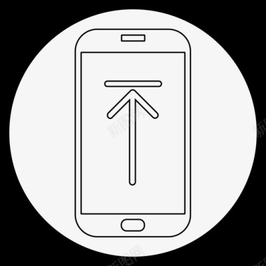 手机Up直图标白色智能手机上传三星galaxy手机图标图标