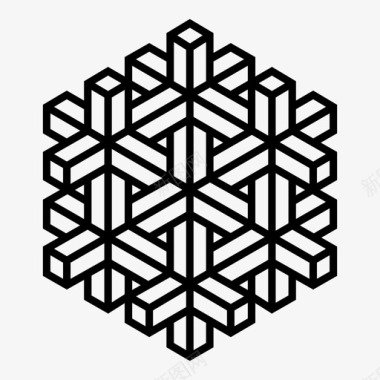 不可能的物体雪花模棱两可复杂图标图标