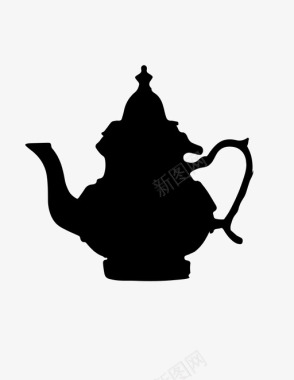 异国情调的壶咖啡茶图标图标