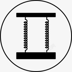 双弹簧装置弹簧波浪漩涡图标高清图片