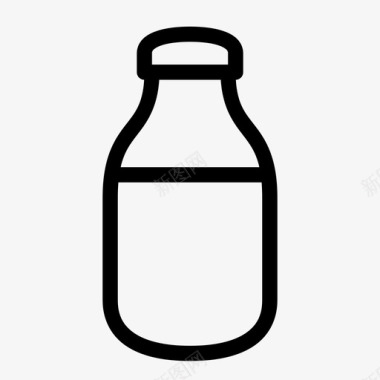 牛奶瓶著名的图标线图标