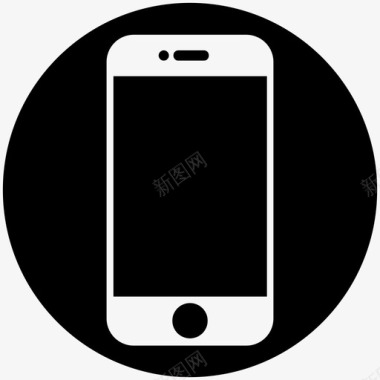 黑色背景白色iphone黑色智能手机应用程序图标图标