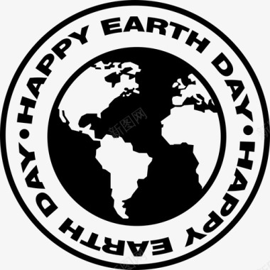 地球日圆形符号标志地球图标图标