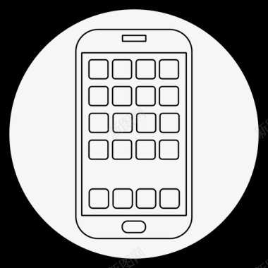 蓝色白色图标白色智能手机应用程序三星galaxy手机图标图标