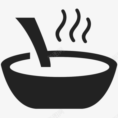平底锅汤碗厨师图标图标