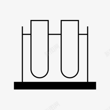 烧杯矢量图试管架长型实验室图标图标