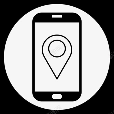 手机地图pin黑色手机破解屏幕应用图标图标