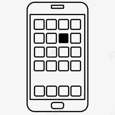 白色移动应用程序高智能手机图标图标