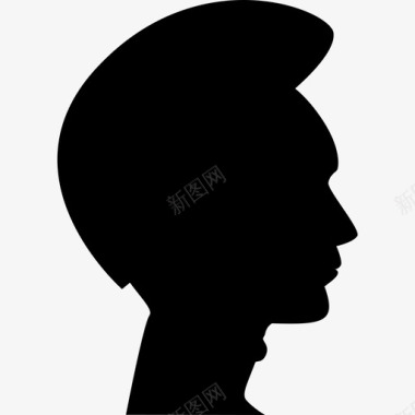 图标剪影男人的头发形状在头侧视图剪影人发廊图标图标