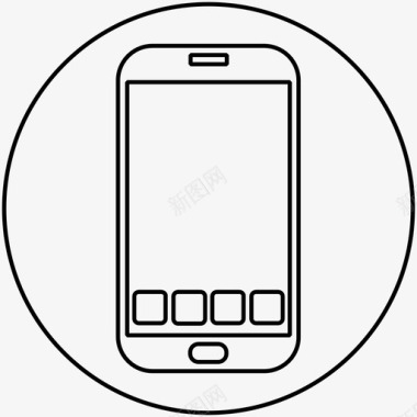 白枕头手机应用智能手机白手机图标图标