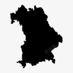 德国巴伐利亚州巴伐利亚州州地图图标高清图片