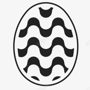 复活节彩蛋条纹油漆图标图标