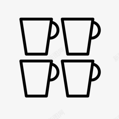 高咖啡因把手杯子图标图标