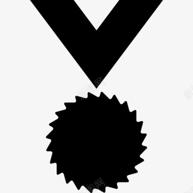 奖牌黑色形状吊带项链的运动形状基本图标图标