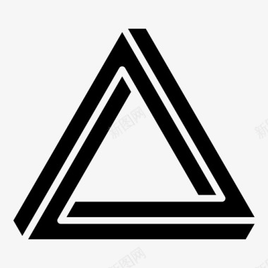 彭罗斯三角难以置信的无中心的图标图标