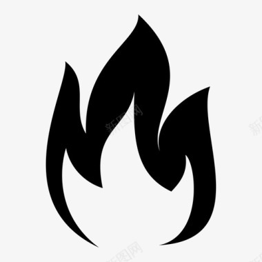 火焰图标火焰燃烧热度图标图标