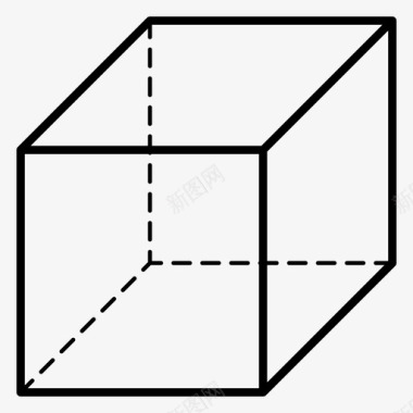 三维风格立方体形状直角图标图标