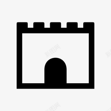 城堡吊桥堡垒图标图标