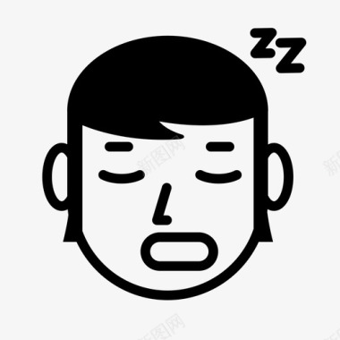 眼睛标志睡觉打鼾笑脸图标图标